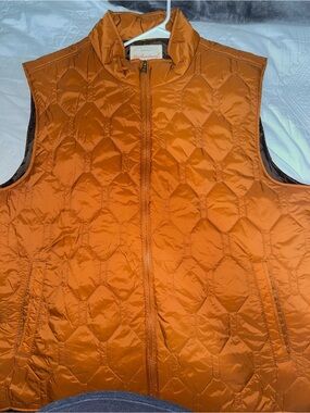Weatherproof Quilted Zip-Up Vest in Bright Orange